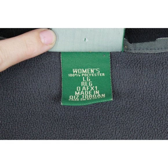 LL Bean Black Polartec Full Zip Fleece Cozy Breathable Sweater Size L - Picture 9 of 12